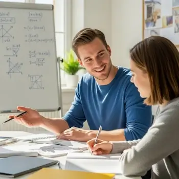 Privatunterricht Bern – Mann und Frau lernen gemeinsam Mathematik im individuellen Einzelunterricht.